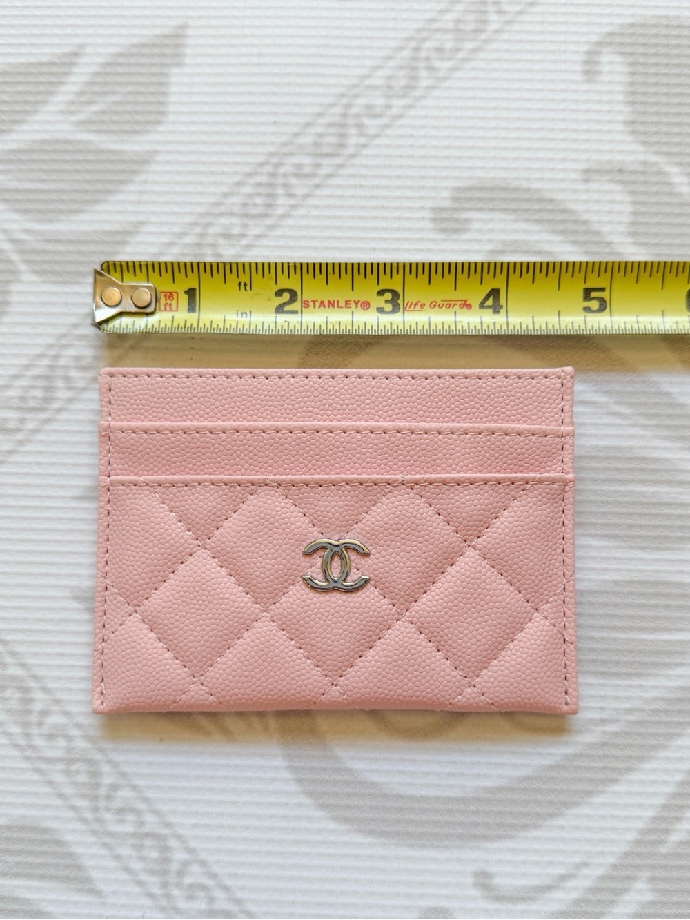 CHANEL Pastel Pink Quilted Card Sleeve with Silver CC - Picture 2 of 8